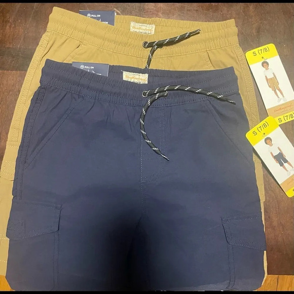 Weatherproof vintage Boys Cargo Shorts 2 Pair Tan Blue XSmall 5/6 - Picture 3 of 15